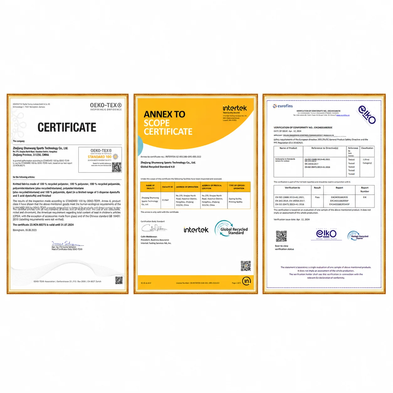 Certificate / report handling
