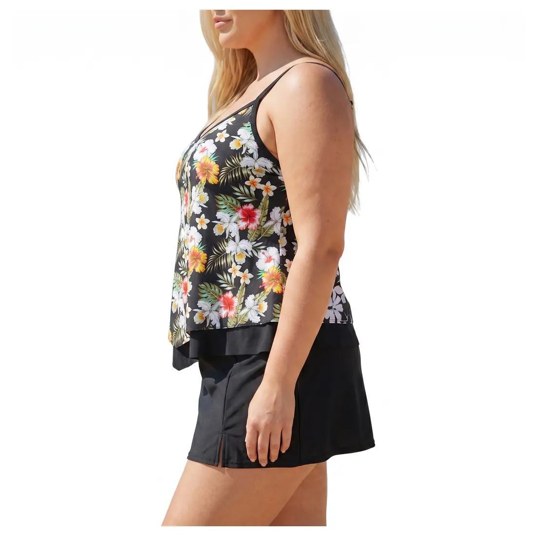 Plus Size Floral Tankini Swimdress Reference view 2