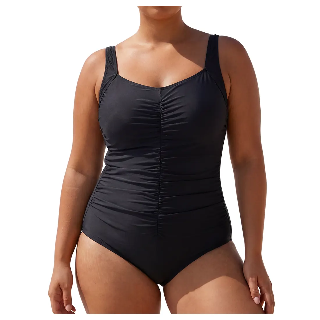 Plus Size Solid One-piece Swimsuit Reference main view