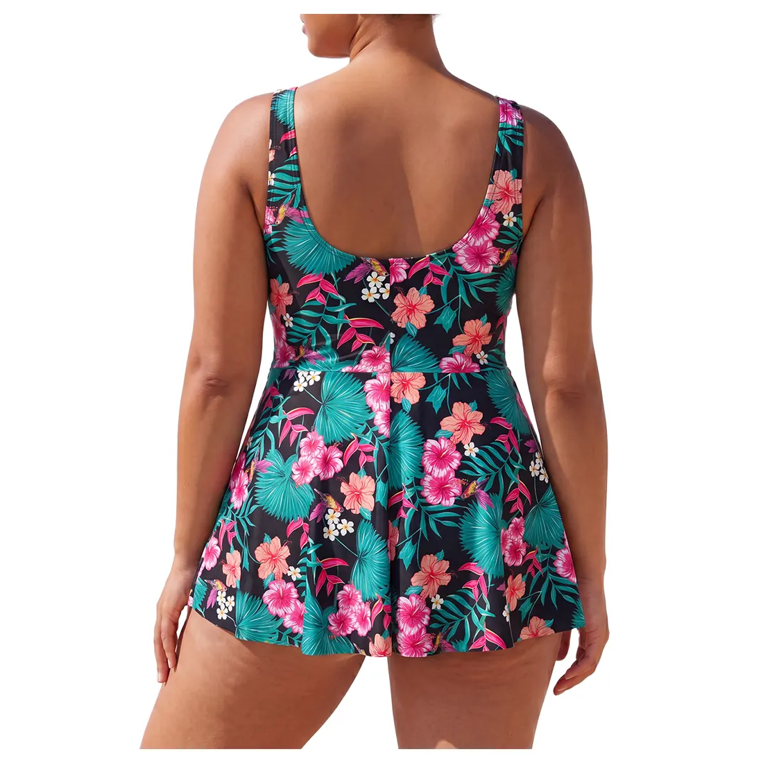 Plus Size Botanical Floral Swimdress Reference view 3
