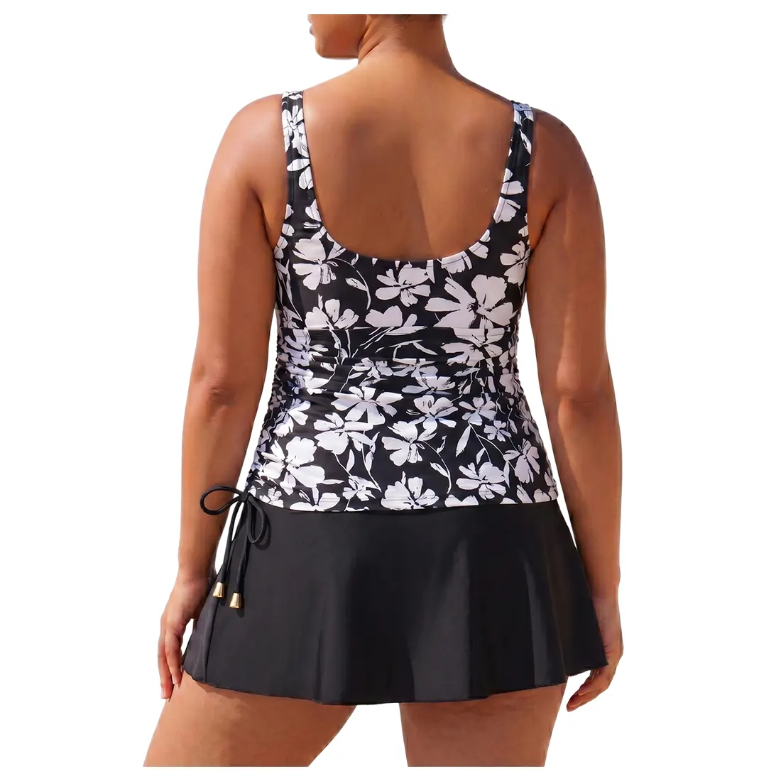 Plus Size Monochrome Tankini Swimdress Reference view 3