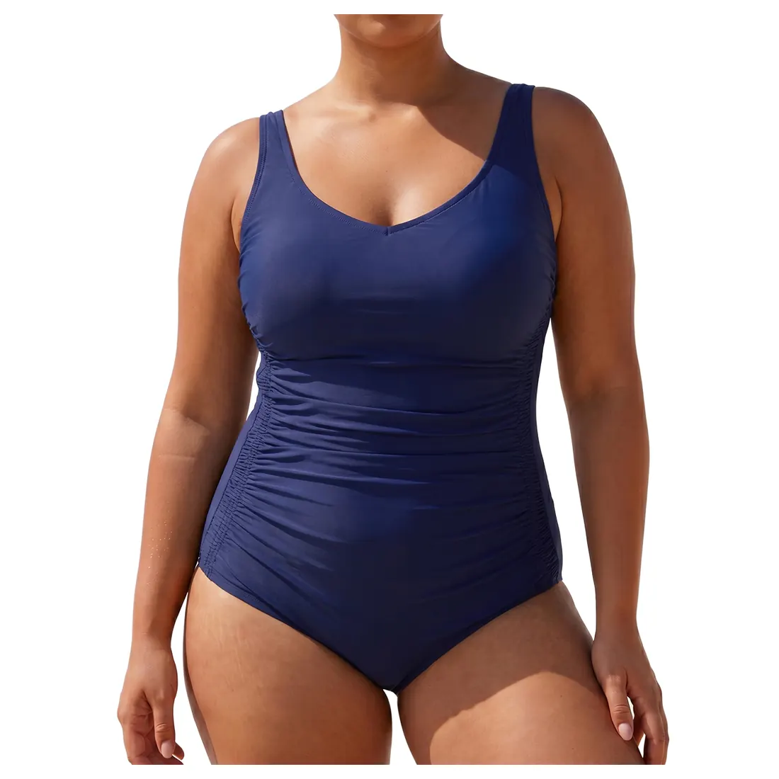 Plus Size Solid One-piece Swimsuit Reference main view