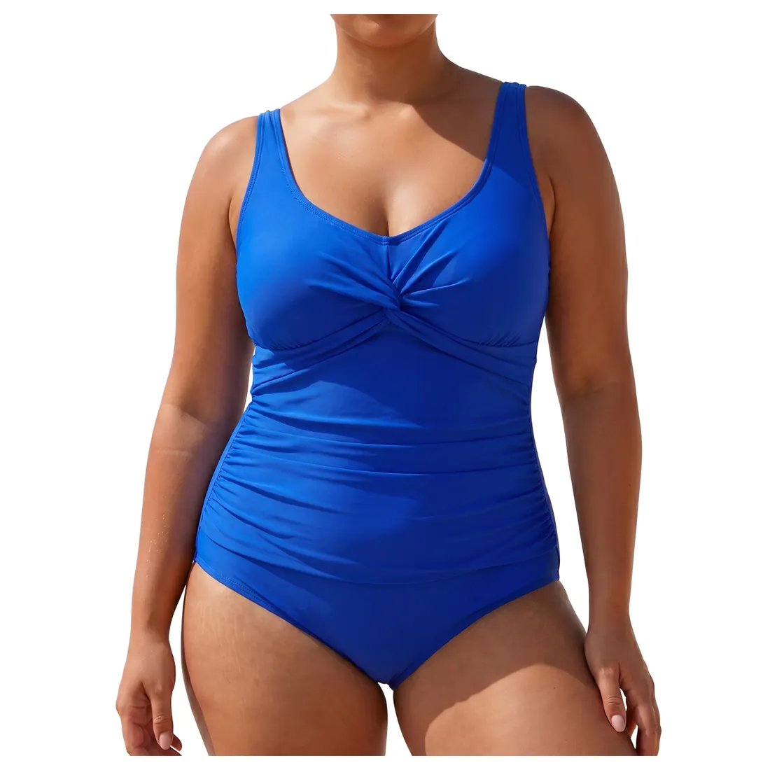Plus Size Solid One-piece Swimsuit Reference main view