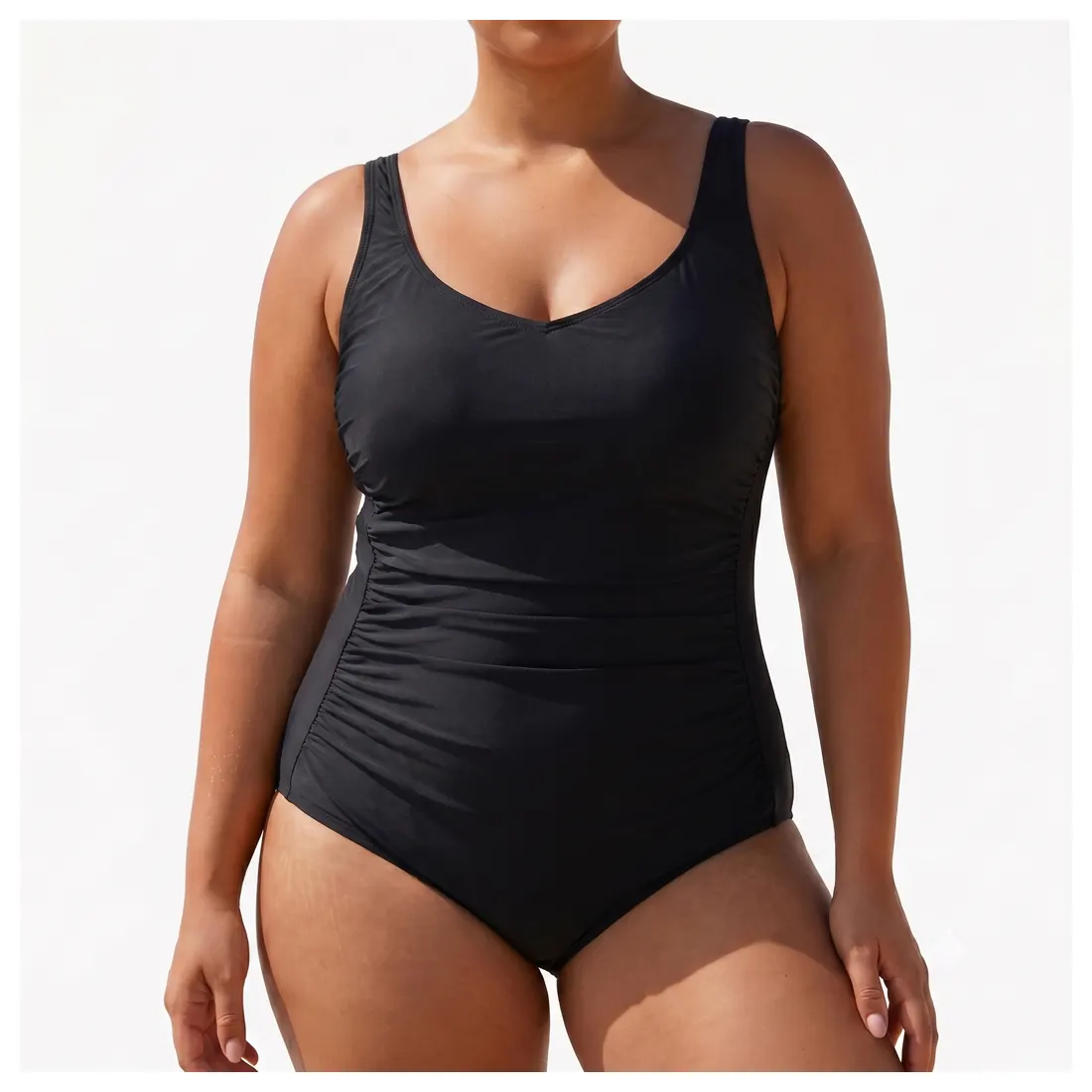 Plus Size Solid One-piece Swimsuit Reference main view