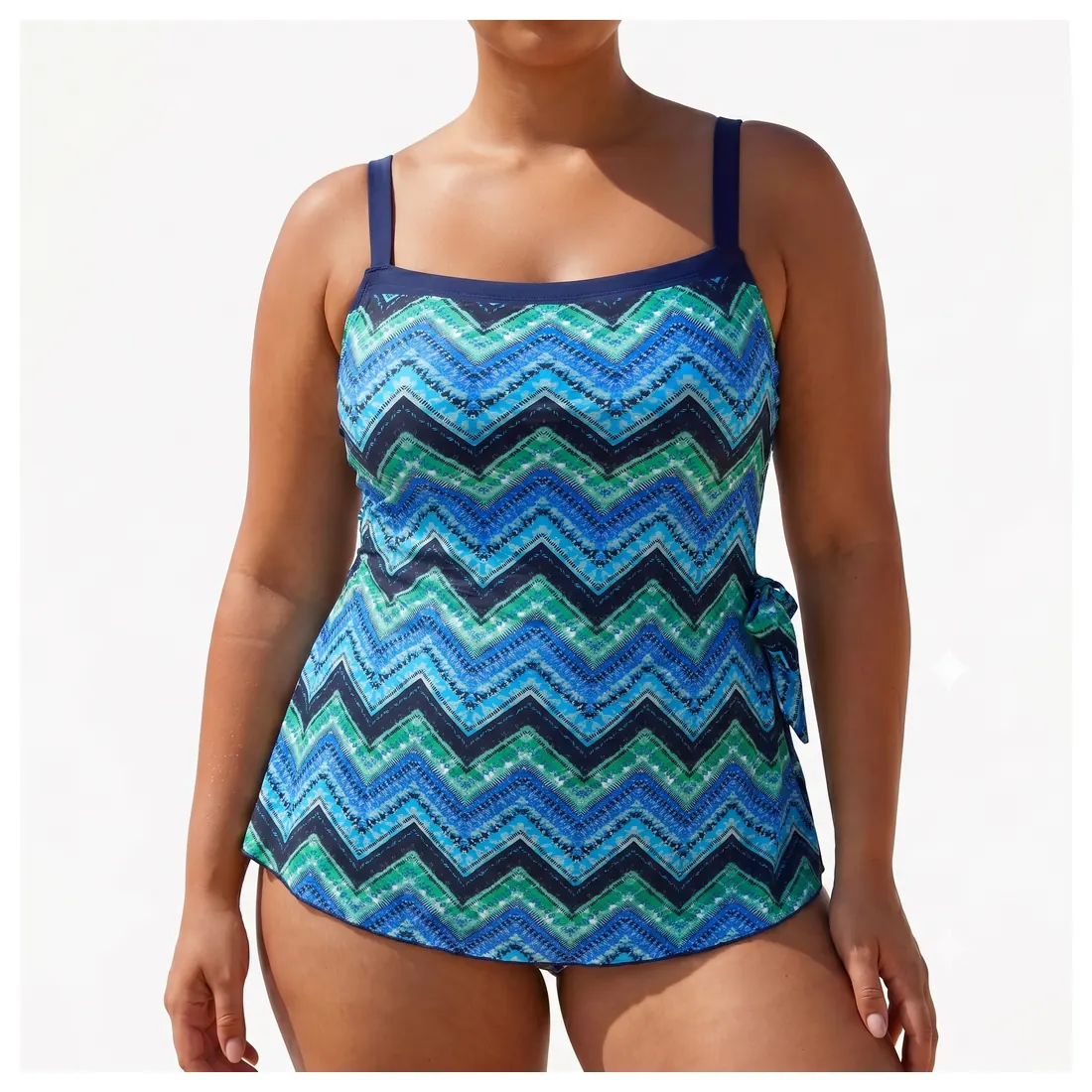 Plus Size Chevron Tankini Top Reference main view