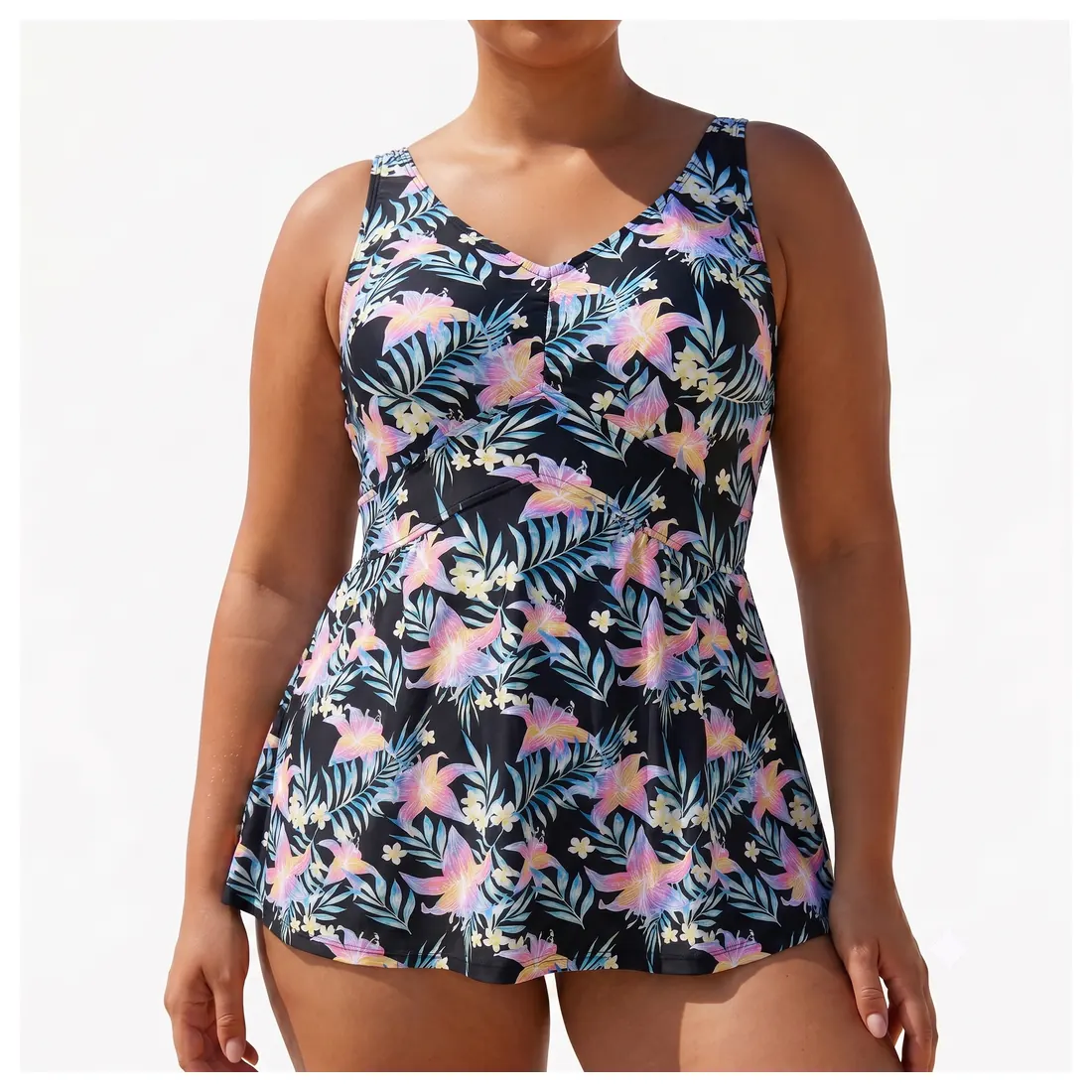 Plus Size Botanical Swimdress Reference main view