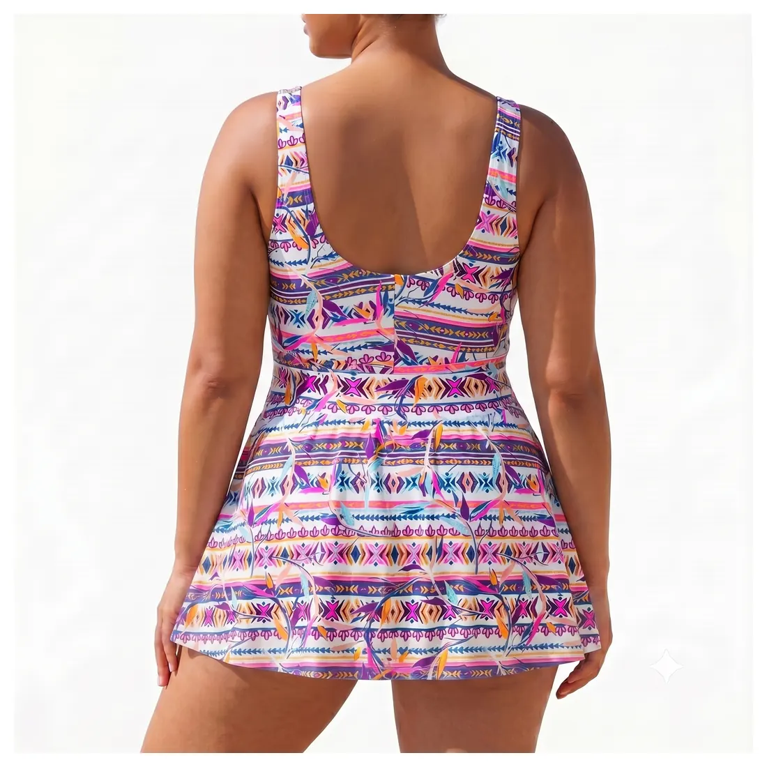 Plus Size Geometric Swimdress Reference view 3