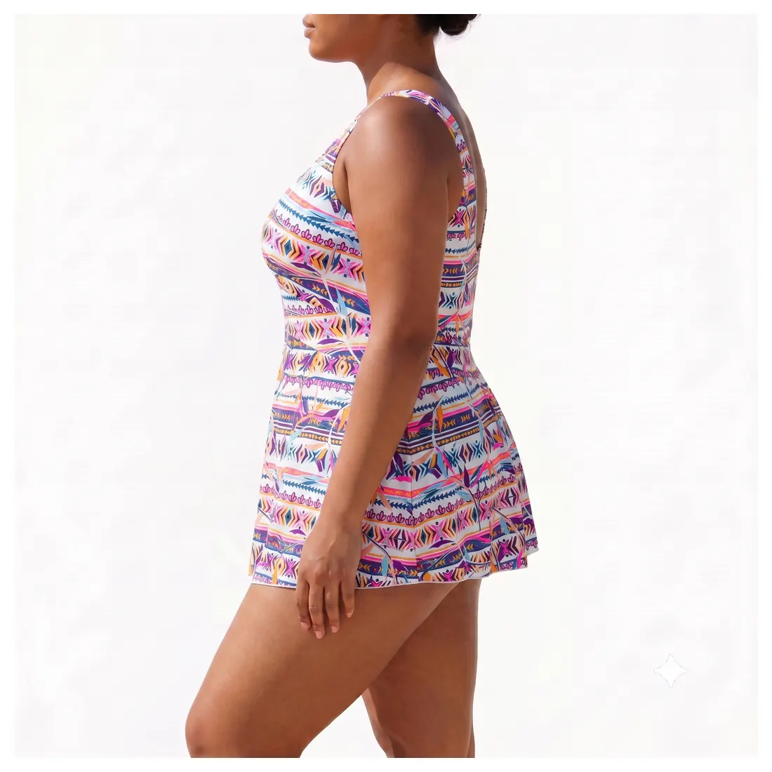 Plus Size Geometric Swimdress Reference view 2