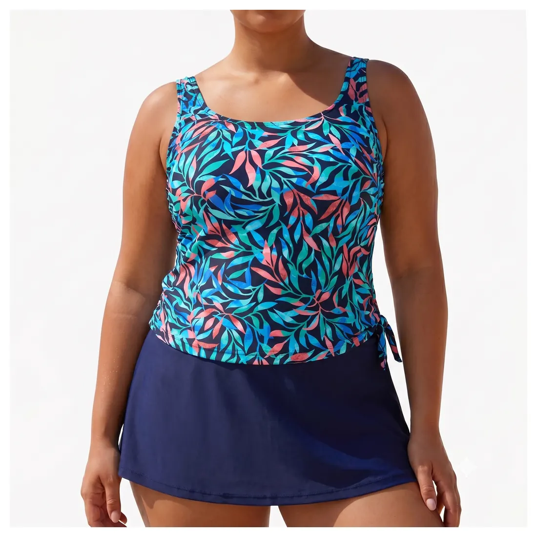 Plus Size Leaf Swimdress Reference main view