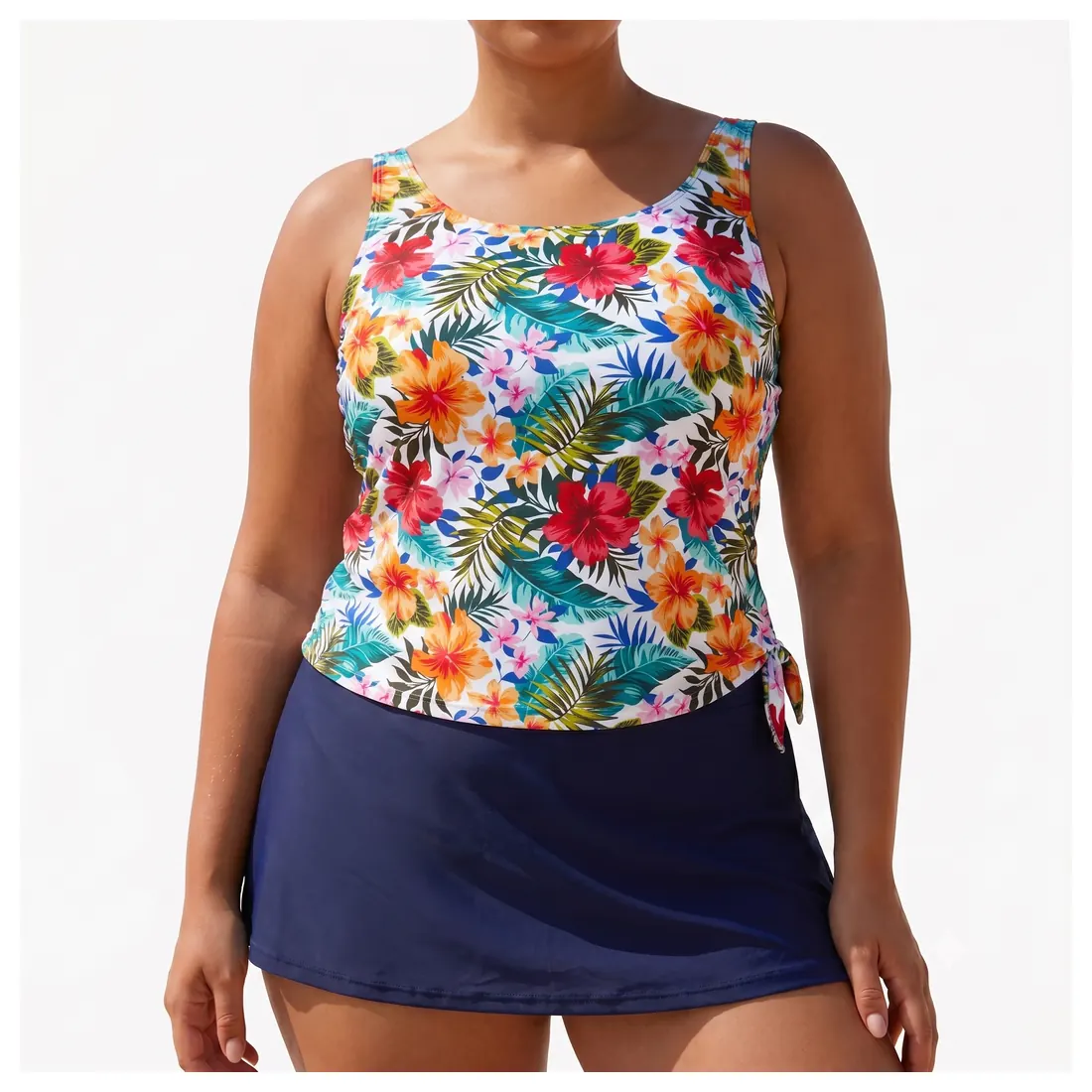 Plus Size Floral Tankini Set Reference main view