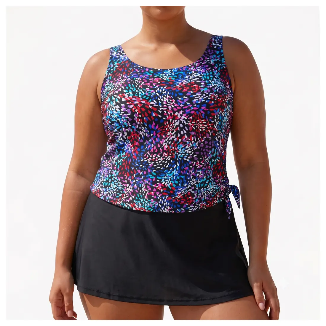 Plus Size Abstract Tankini Set Reference main view