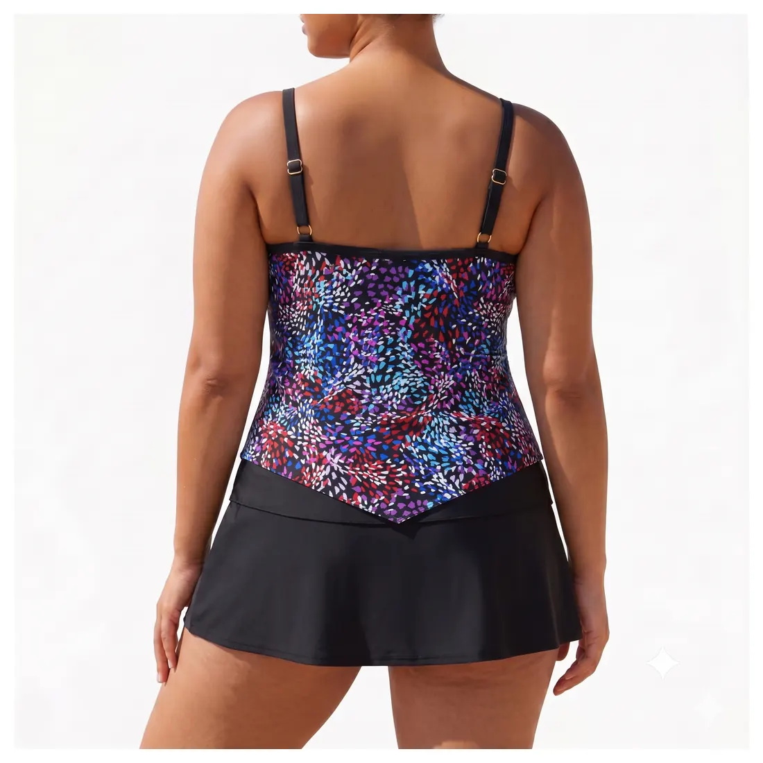 Plus Size Abstract Tankini Set Reference view 3