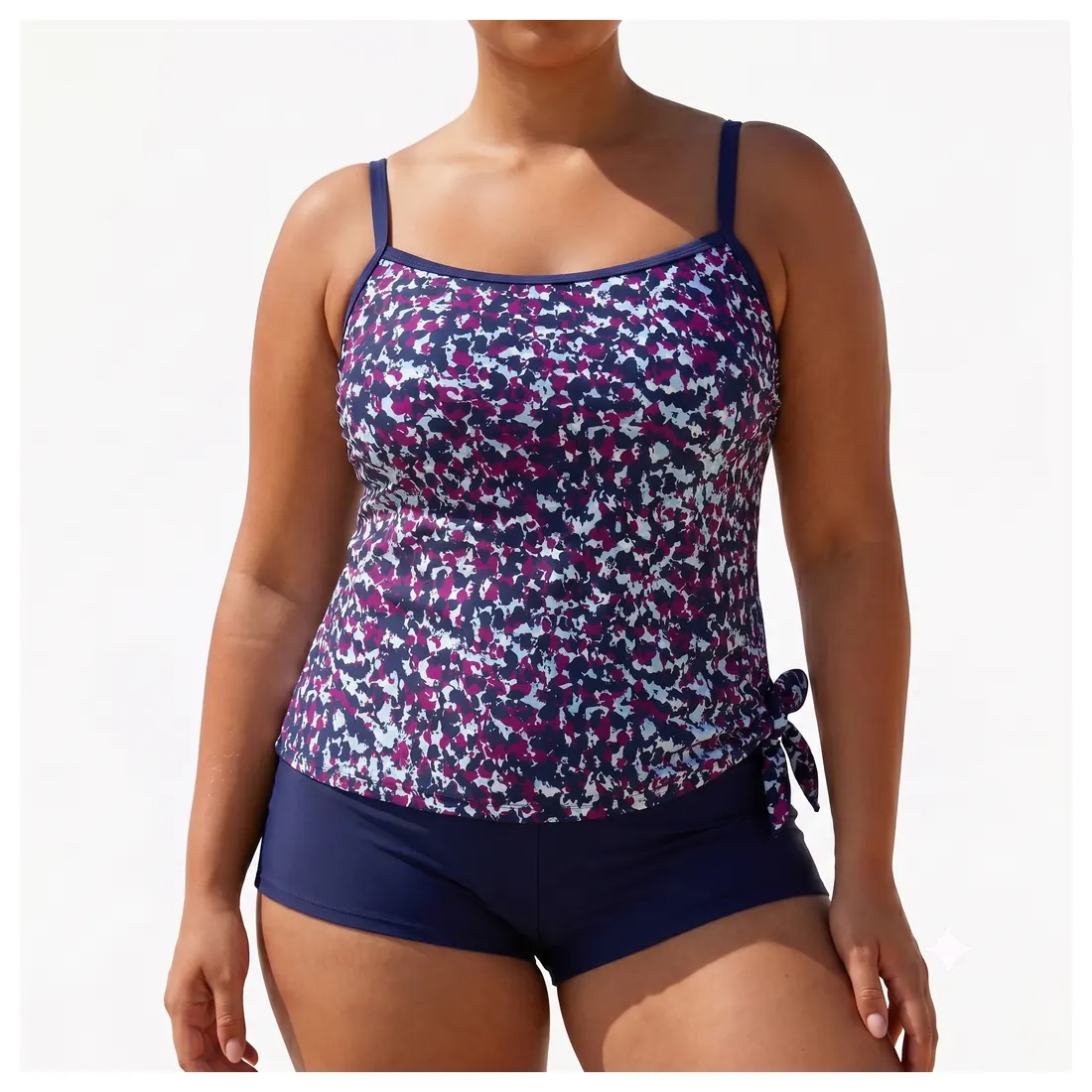 Plus Size Micro Floral One-piece Swimsuit Reference main view