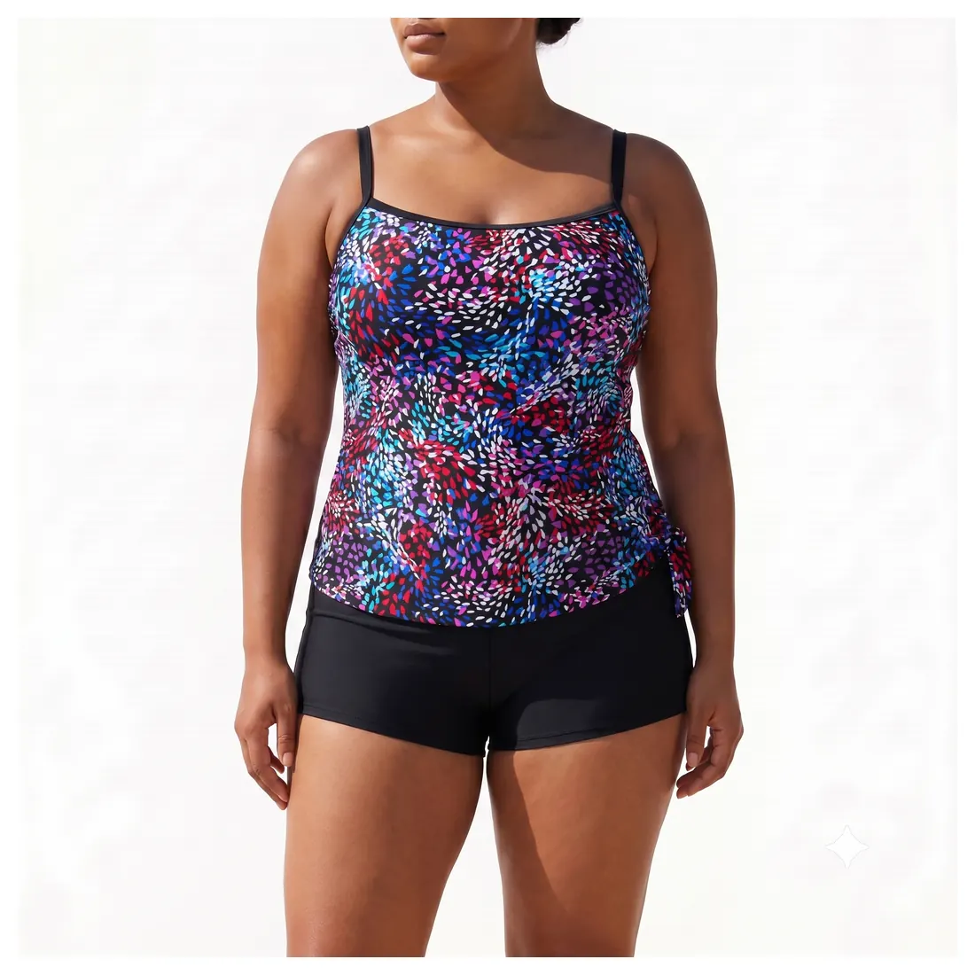 Plus Size Abstract Tankini Set Reference main view