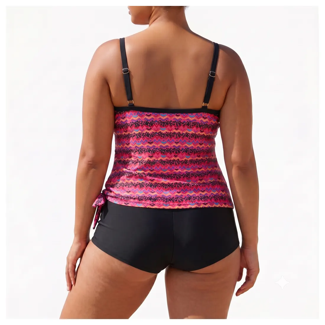 Plus Size Stripe One-piece Swimsuit Reference view 3