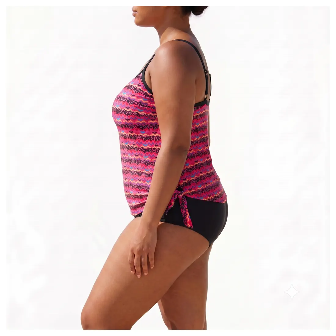 Plus Size Stripe One-piece Swimsuit Reference view 2