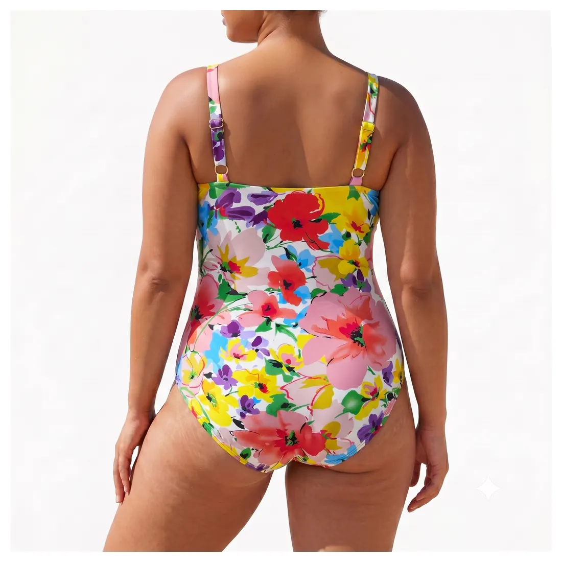 Plus Size Floral One-piece Swimsuit Reference view 3