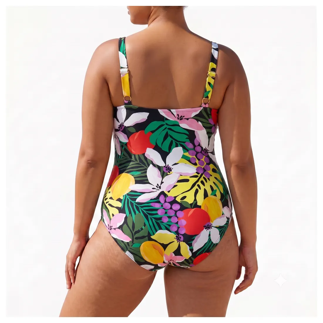Plus Size Tropical One-piece Swimsuit Reference view 3