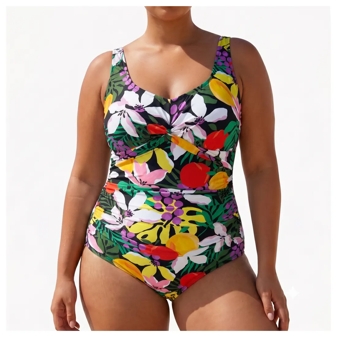 Plus Size Tropical One-piece Swimsuit Reference main view