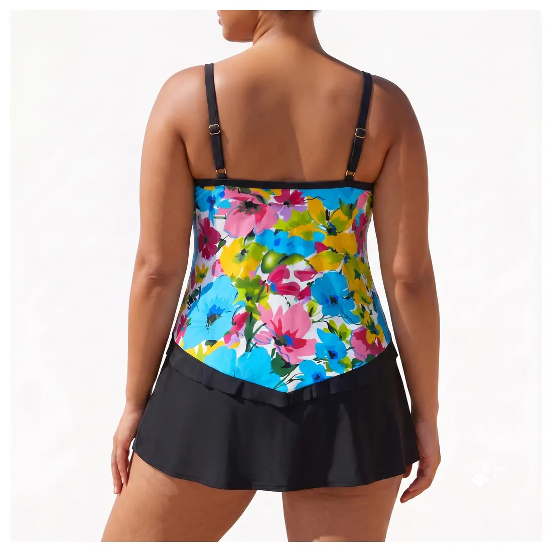 Plus Size Floral Tankini Skirt Set Reference view 3