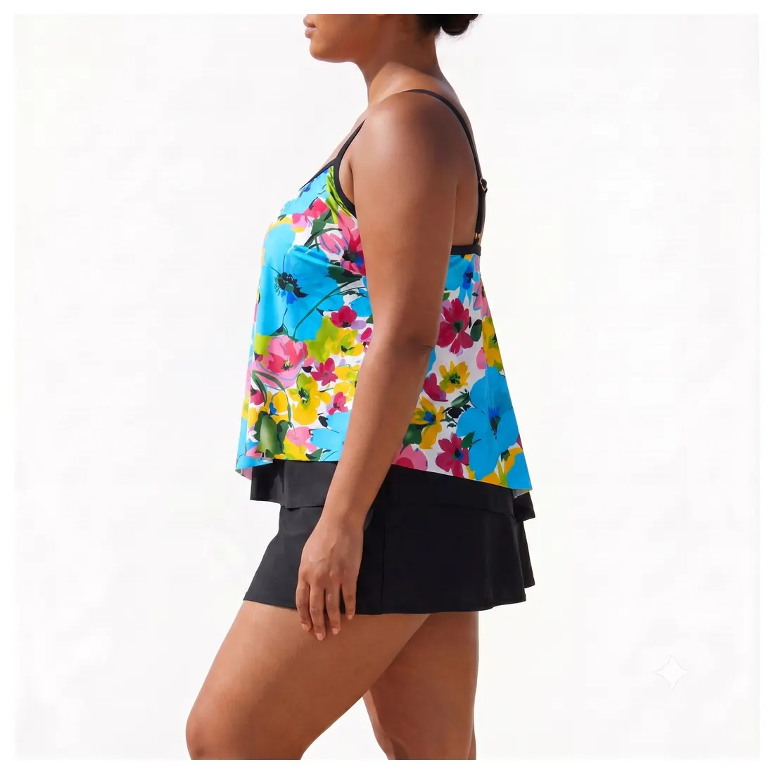 Plus Size Floral Tankini Skirt Set Reference view 2