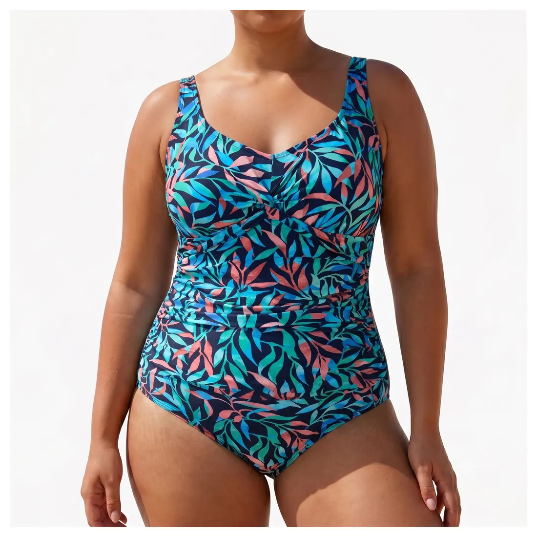 Plus Size Leaf One-piece Swimsuit Reference main view