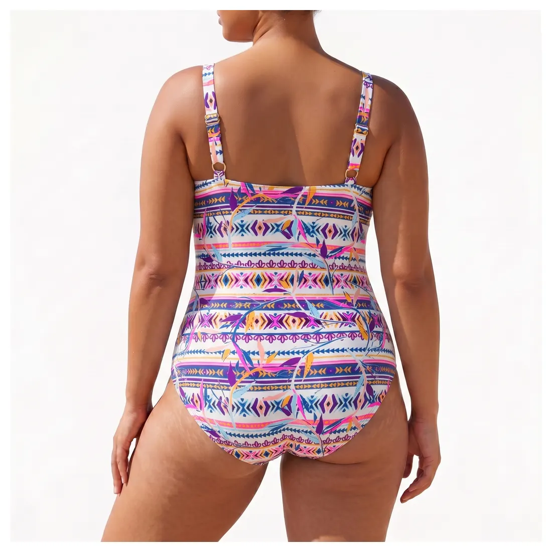 Plus Size Geometric One-piece Swimsuit Reference view 3
