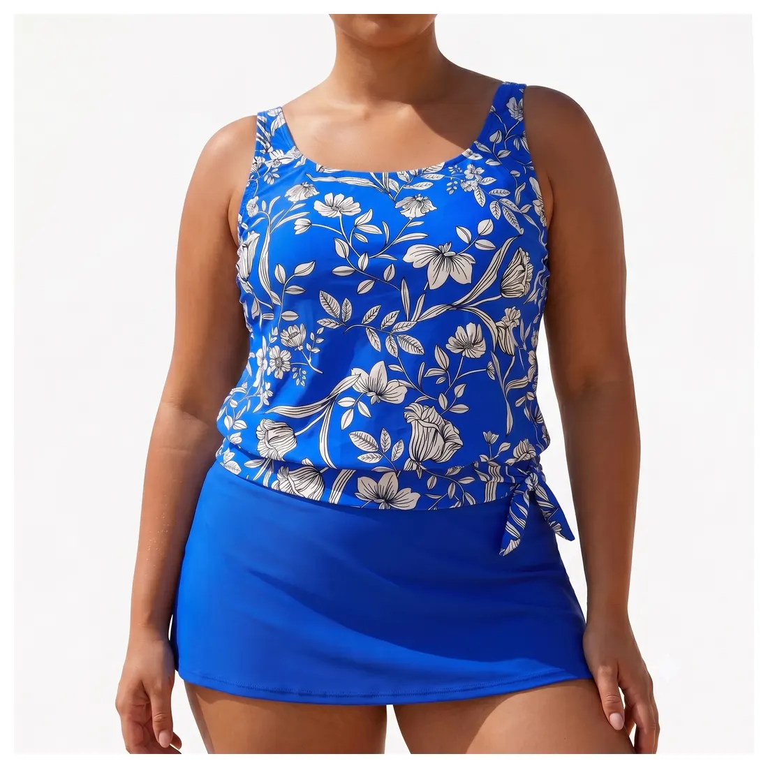 Plus Size Floral Swimdress Reference main view