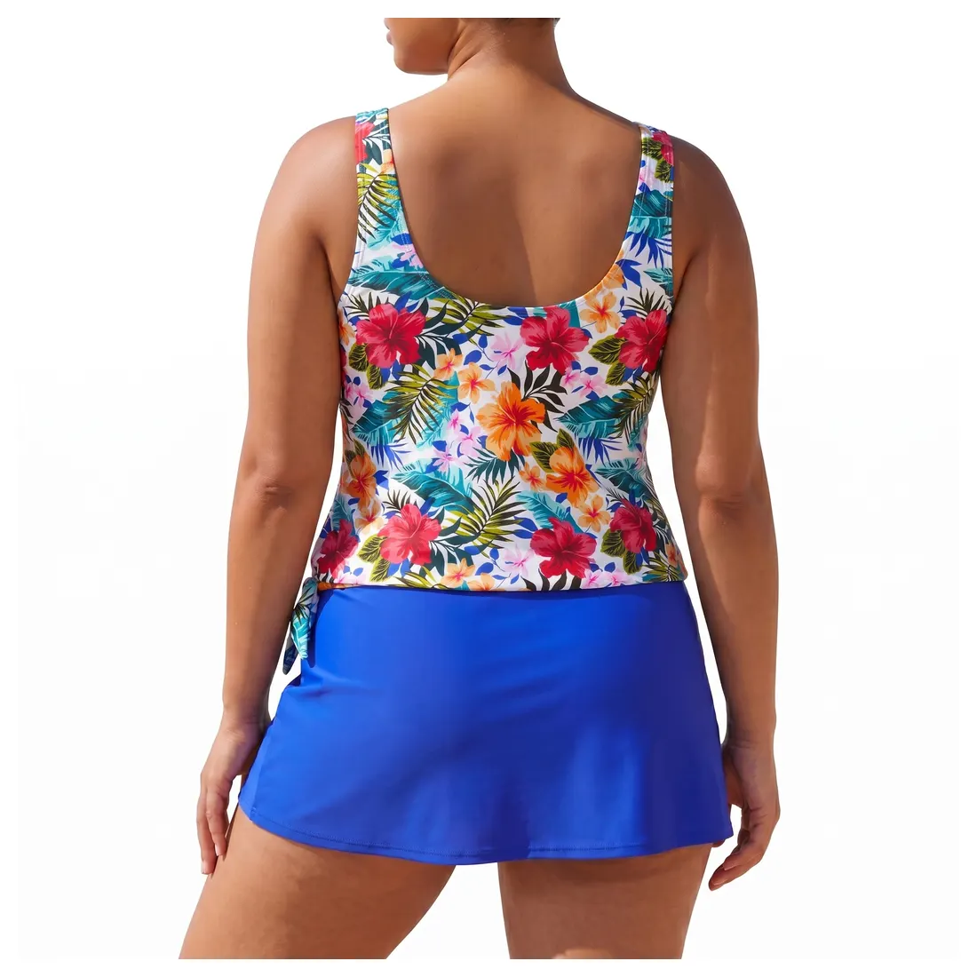 Plus Size Floral Tankini Skirt Set Reference view 3