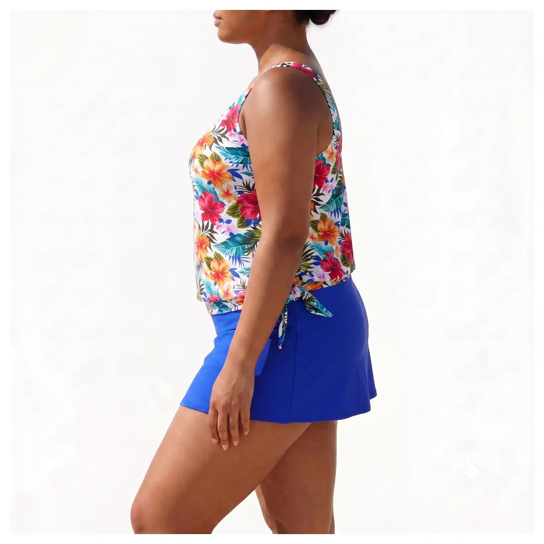 Plus Size Floral Tankini Skirt Set Reference view 2