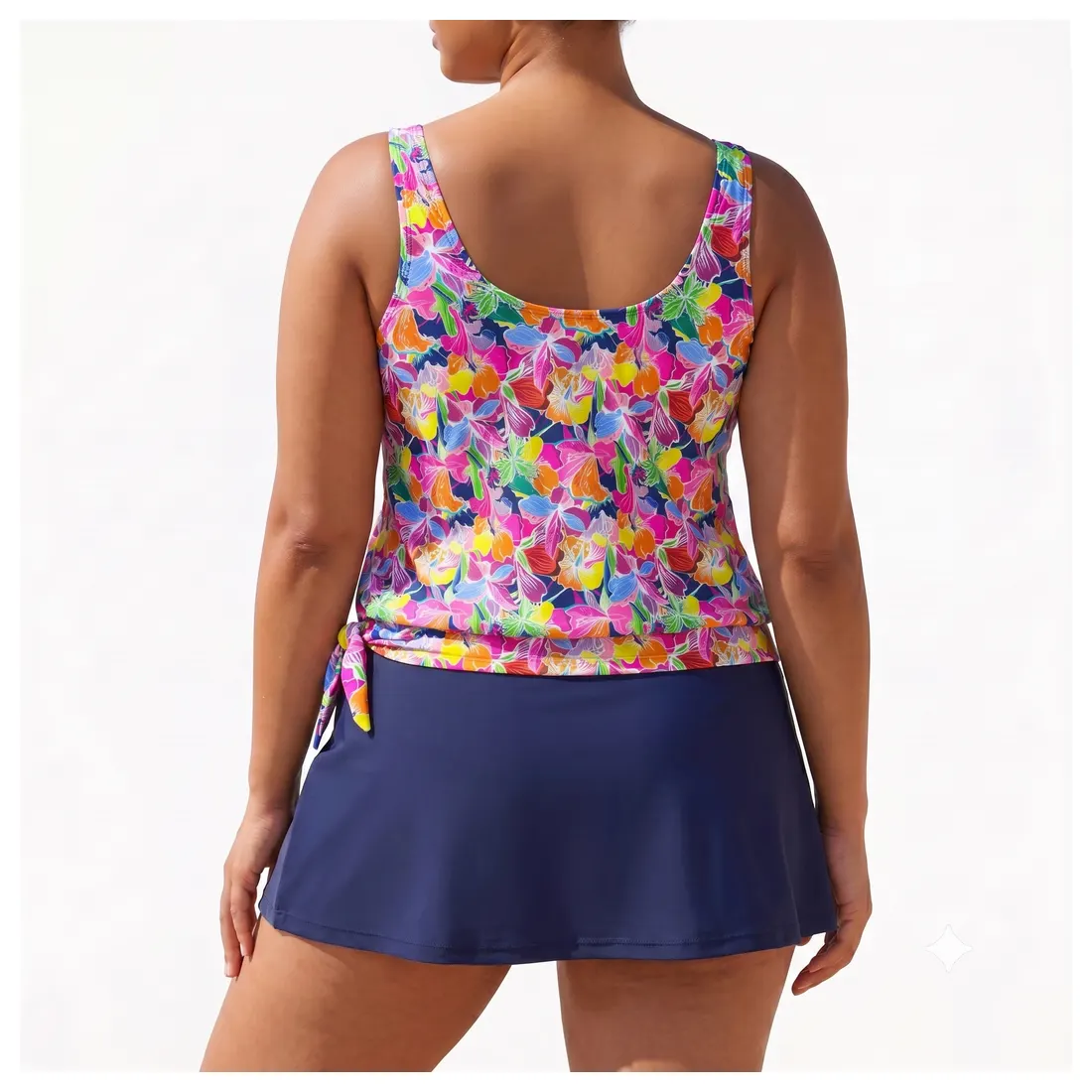 Plus Size Floral Tankini Skirt Set Reference view 3