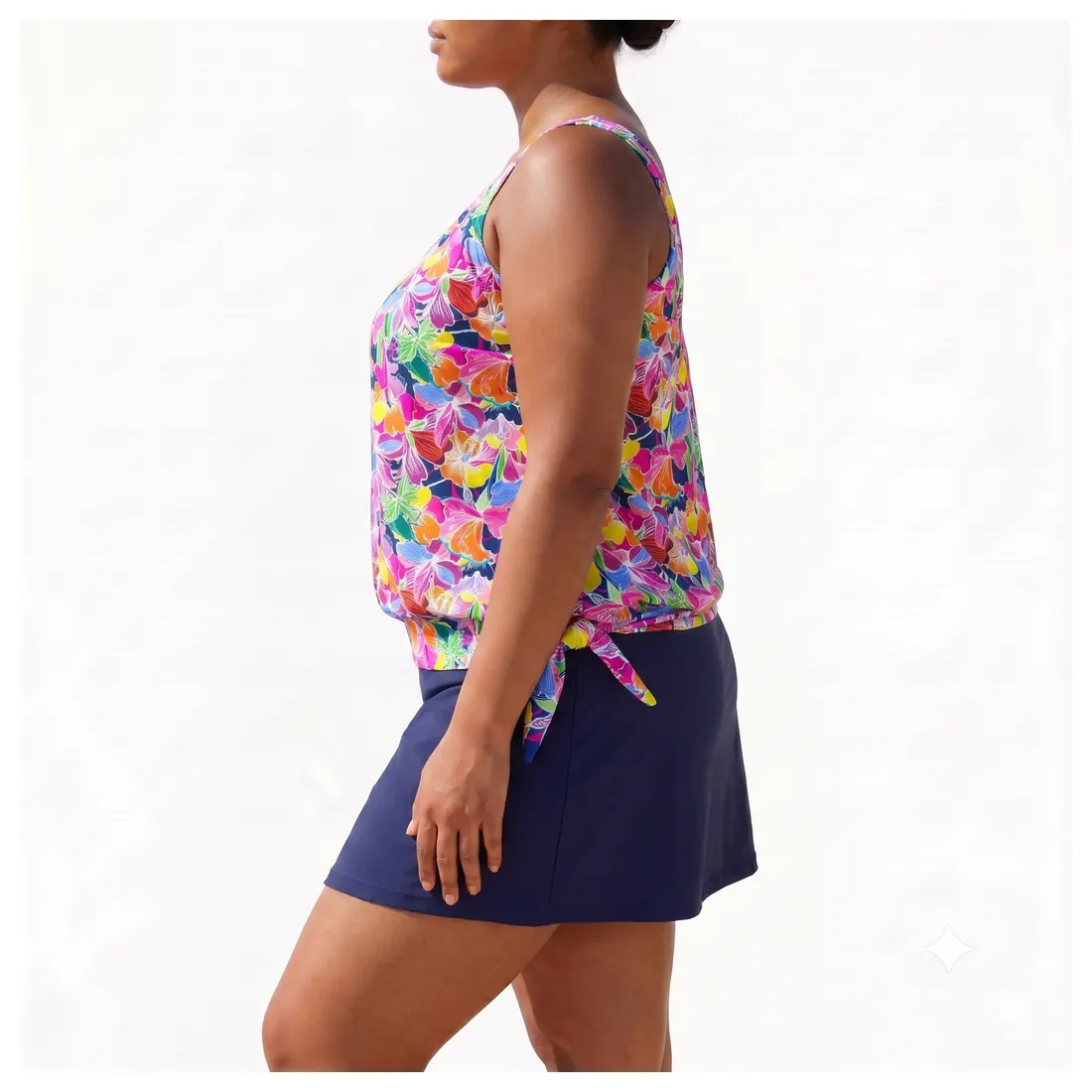 Plus Size Floral Tankini Skirt Set Reference view 2