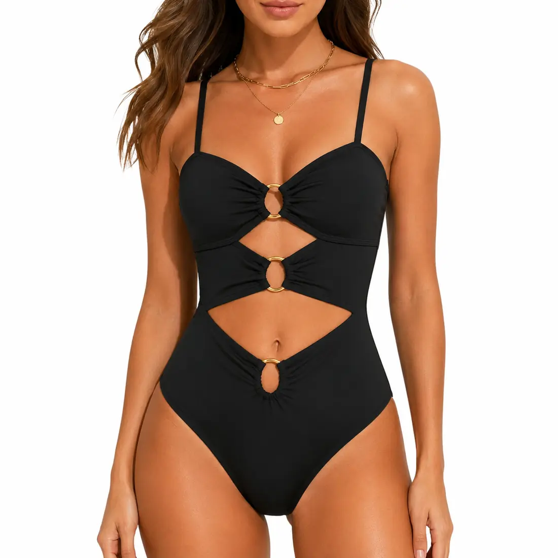 Women's Cut-out One-piece Swimsuit Reference main view